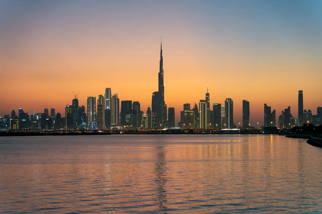 Classical balcony overlooking Dubai, a London Gate residence